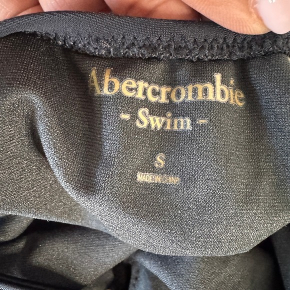 Abercrombie & Fitch Swim Womens S Black Lace Up Front One Piece Beach Vacation - Picture 4 of 9